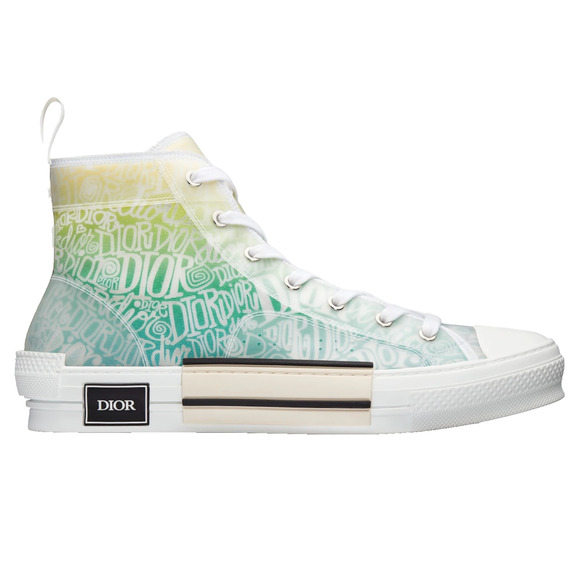 Dior Mens B23 Shawn Stussy Multicolor Logo High Top Lace Up Flat Sneaker 44 11 - Picture 1 of 15